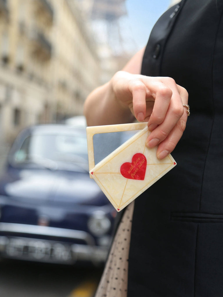 Hand - painted Love Mail Compact Mirror - Harmony