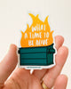 Dumpster Fire Vinyl Sticker - Harmony