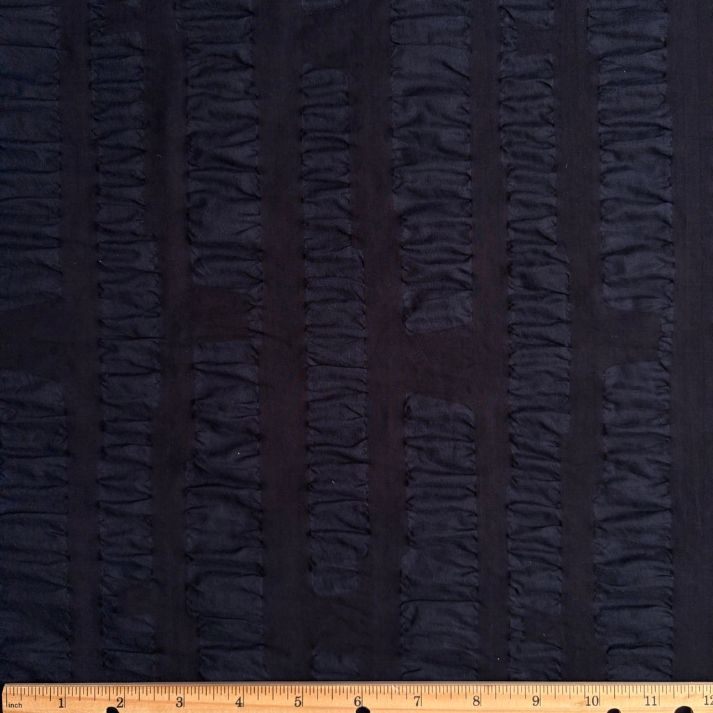 Wide Stripe Ripple Cotton Lawn / Dark Navy - Harmony