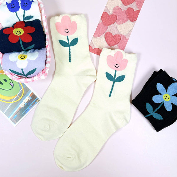 Women's Crew Kitsch Flower Socks - Harmony