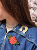 Hand - painted Rose Brooch - Harmony