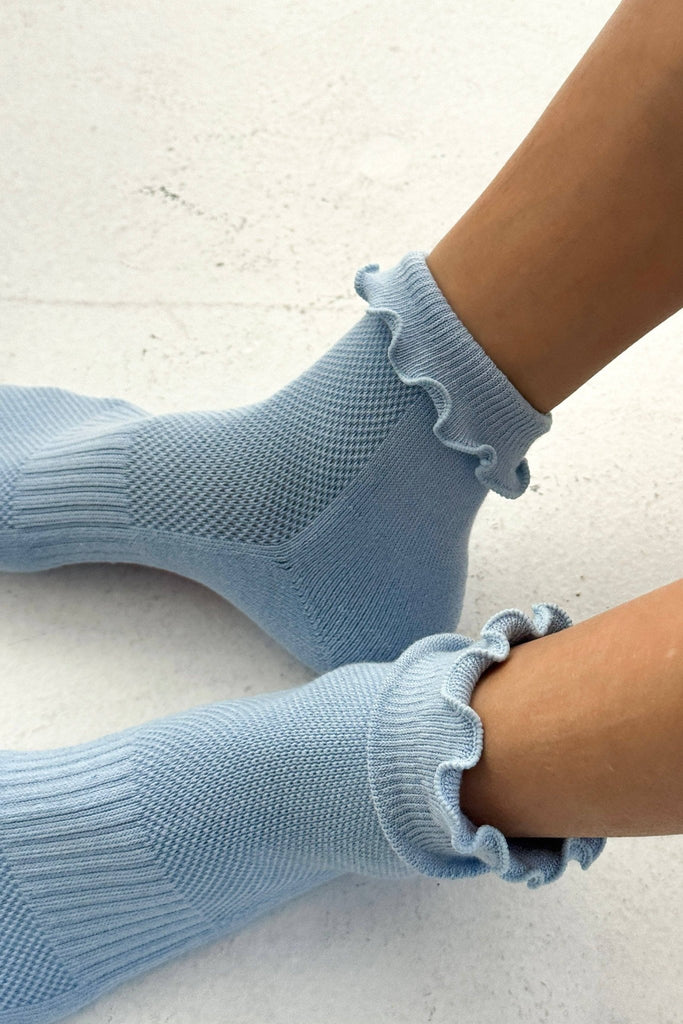 Ruffled Hugger Crew Socks / Periwinkle - Harmony