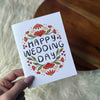"Happy wedding day" Red Floral Pattern Card - Harmony