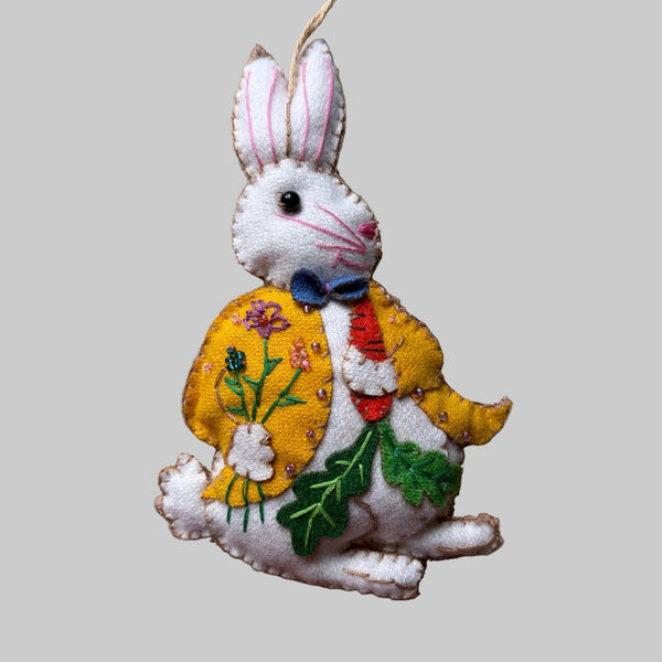 Rabbit with Yellow Jacket Ornament - Harmony