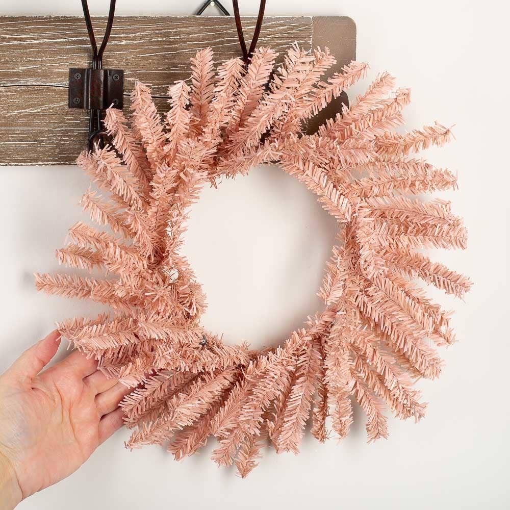 12" Blush Pink Artificial Pine Wreath - Harmony