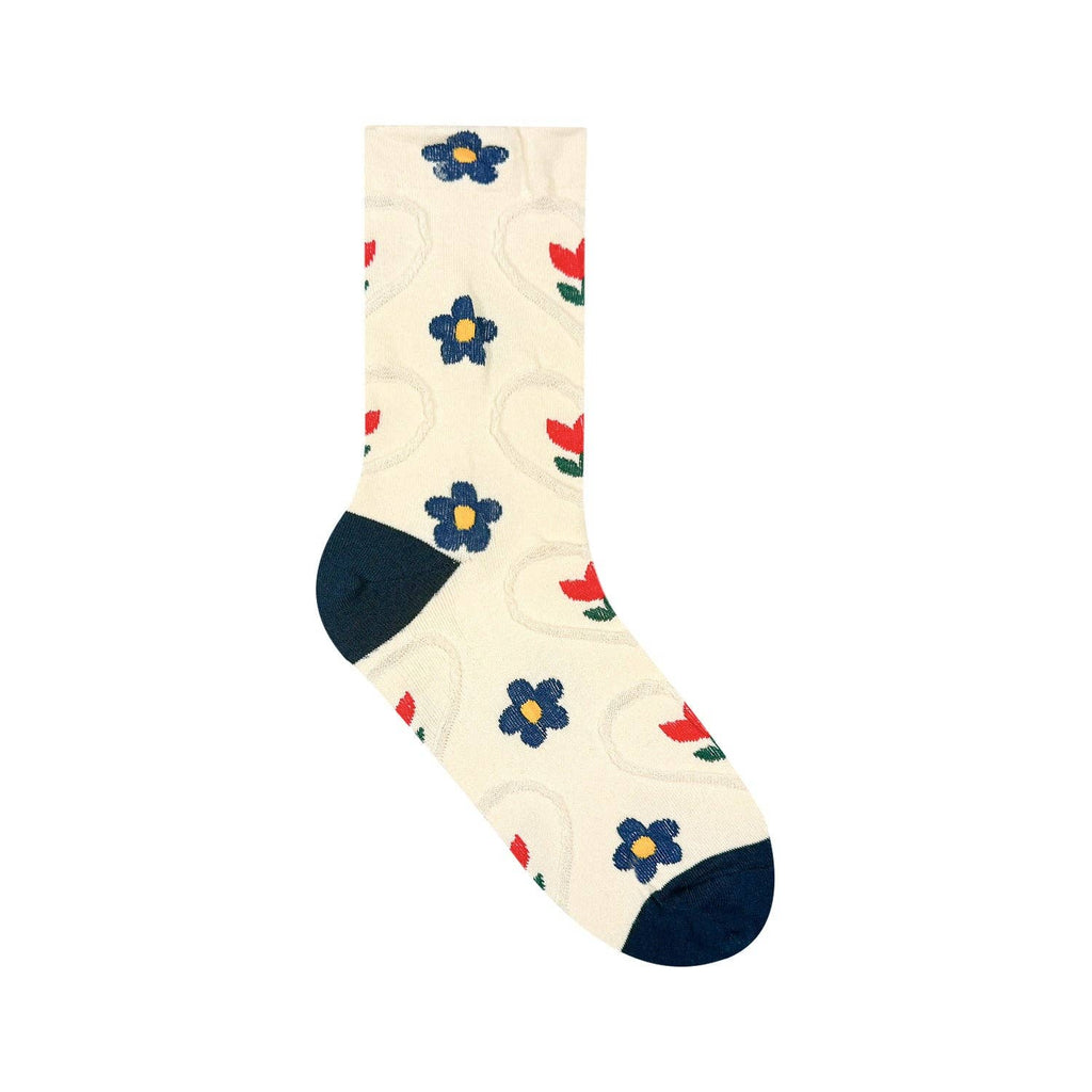 Women's Crew Heart Flower Deco Socks - Harmony