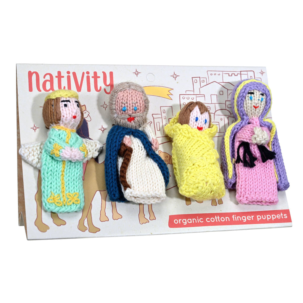 Nativity Story Pack of 4 - Organic Cotton Finger Puppets - Christmas Gift - Harmony