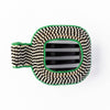 Charlotte Alternating Colors With Solid Edge Flat Hair Clip / Green - Harmony