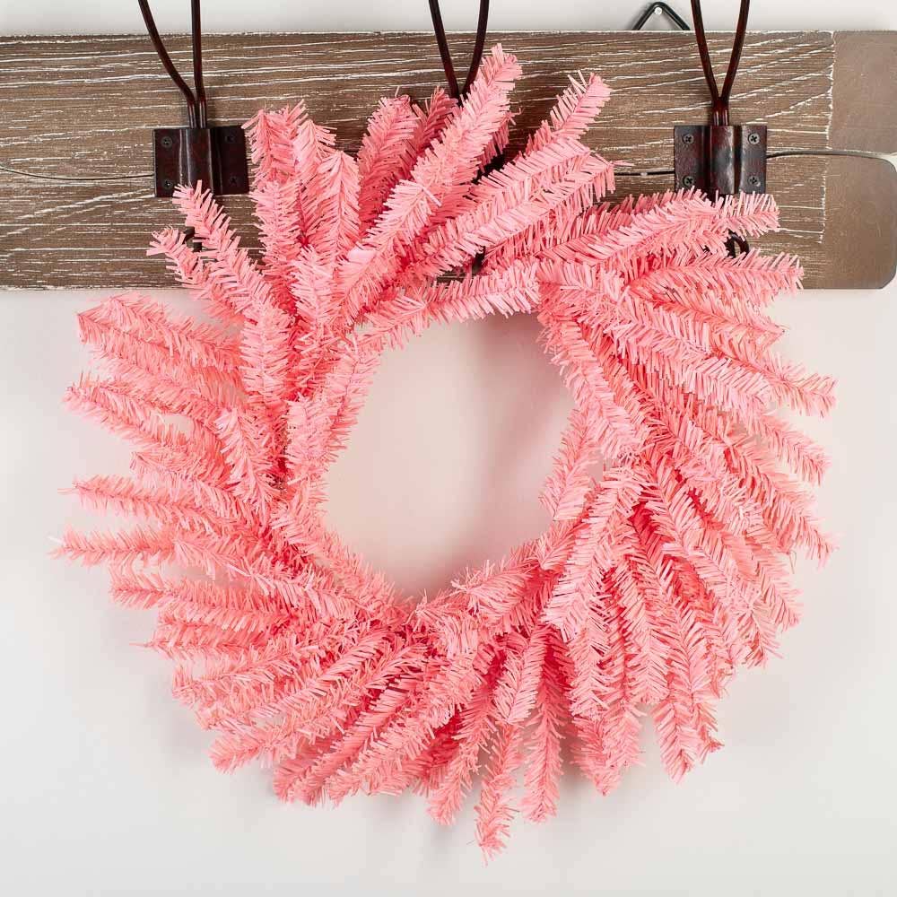 12" Pink Artificial Pine Wreath - Harmony