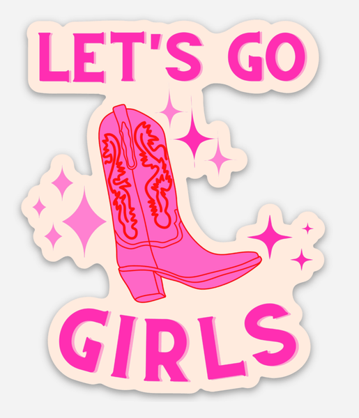 Let's Go Girls Pink Boot Sticker - Harmony