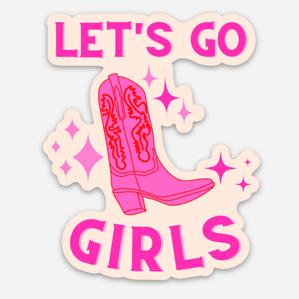 Let's Go Girls Pink Boot Sticker - Harmony
