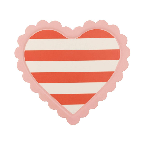 Scalloped Striped Heart Tray - Harmony