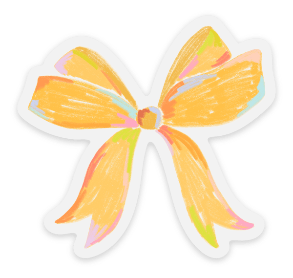 Clear Yellow Bow Sticker, 2.4x2.26in. - Harmony