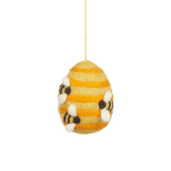 Busy Beehive Wool Ornament - Harmony