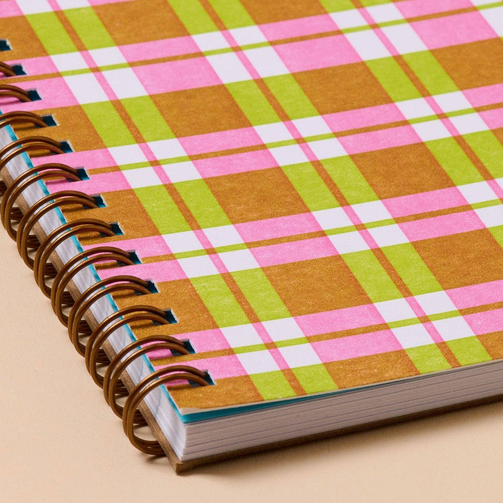 Gingham Picnic Letterpress A5 Spiral Notebook - Harmony