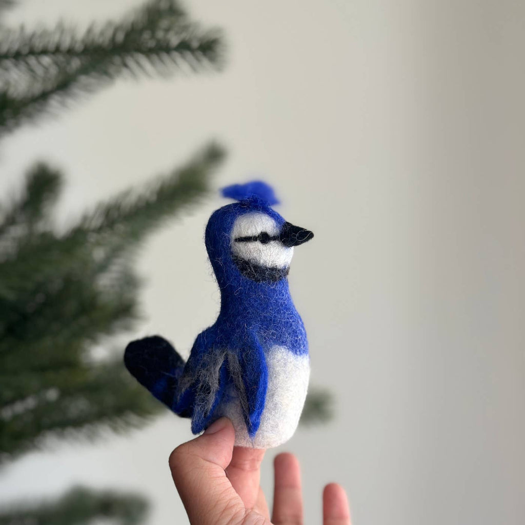 Felt Finger Puppet / Blue Jay - Harmony