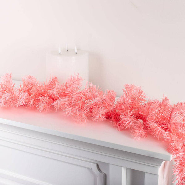 6' Fluffy Pink Pine Garland - Harmony