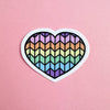 Pastel Rainbow Knit Heart Sticker - Harmony