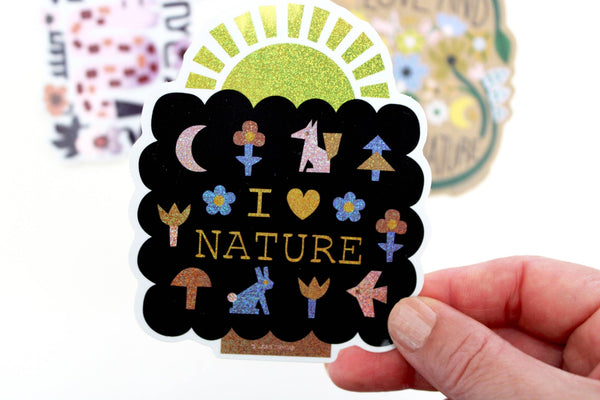 I Love Nature Glitter Vinyl Sticker - Harmony