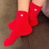 Embroidered Cloud Socks / Red + Heart - Harmony