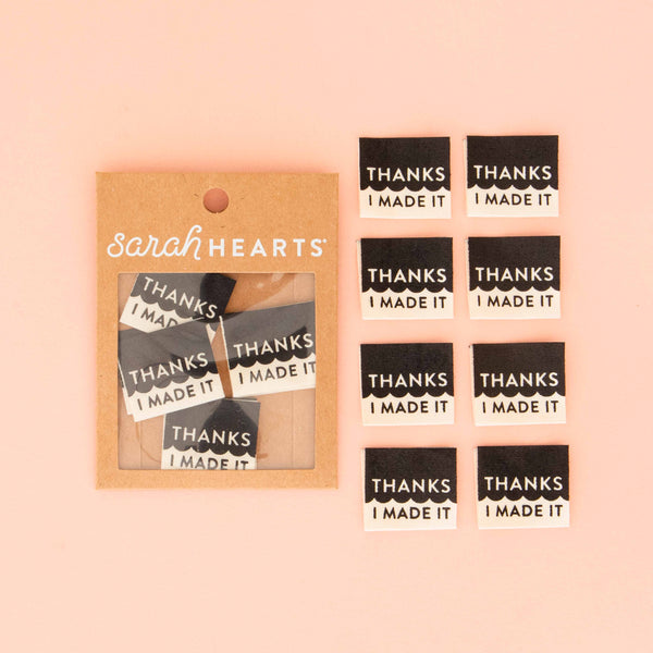 Thanks I Made It Organic Cotton -  Sewing Woven Label Tags - Harmony