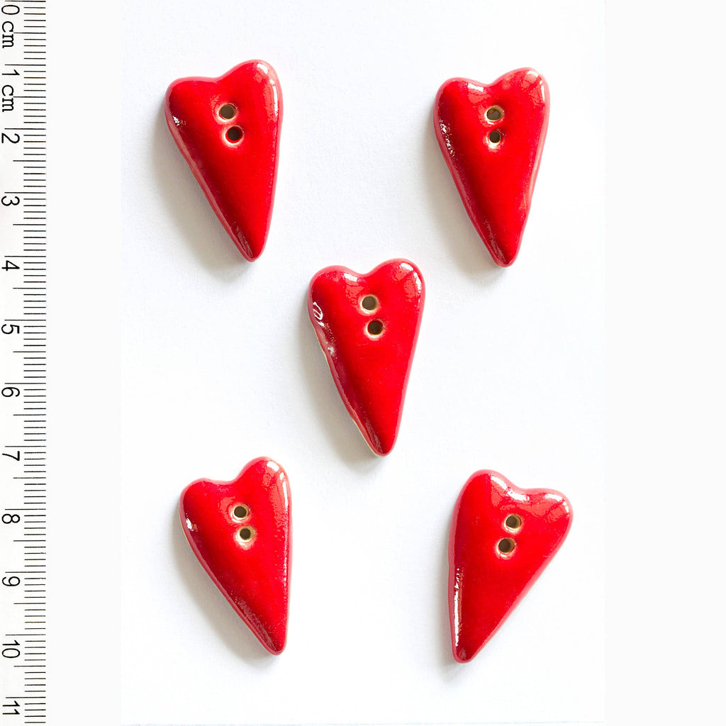 Large Red Heart Buttons - Harmony