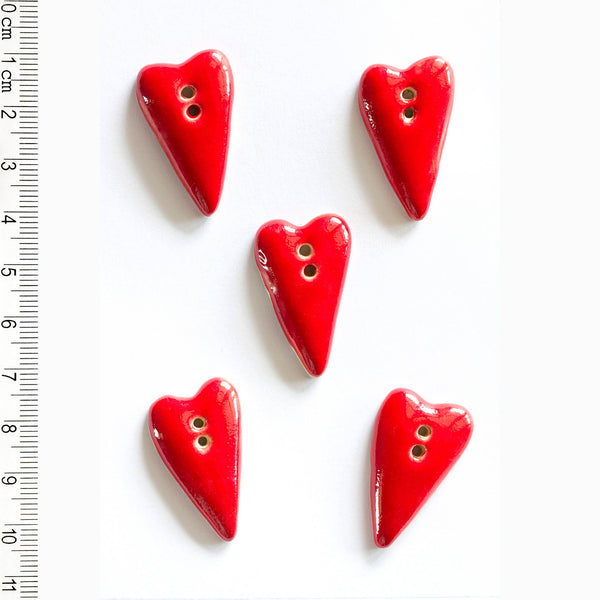 Large Red Heart Buttons - Harmony