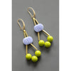 Geometric lavender and moss green earrings - Harmony