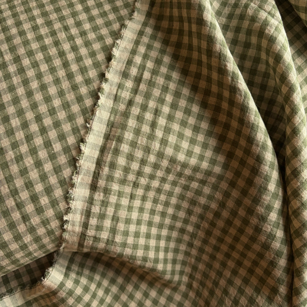 Farmhouse Check Linen / Sage - Harmony