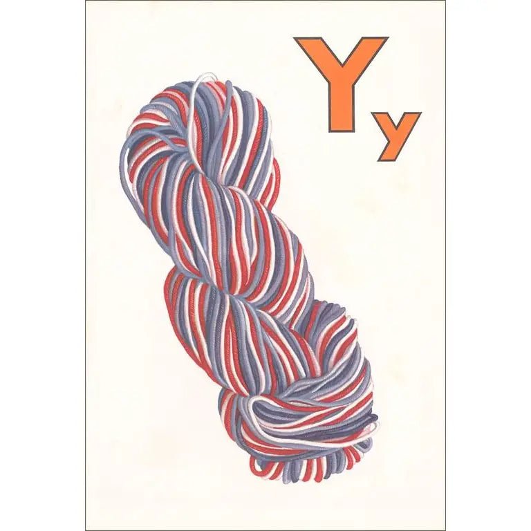 Vintage Postcard / Y is for Yarn Variegated - Harmony