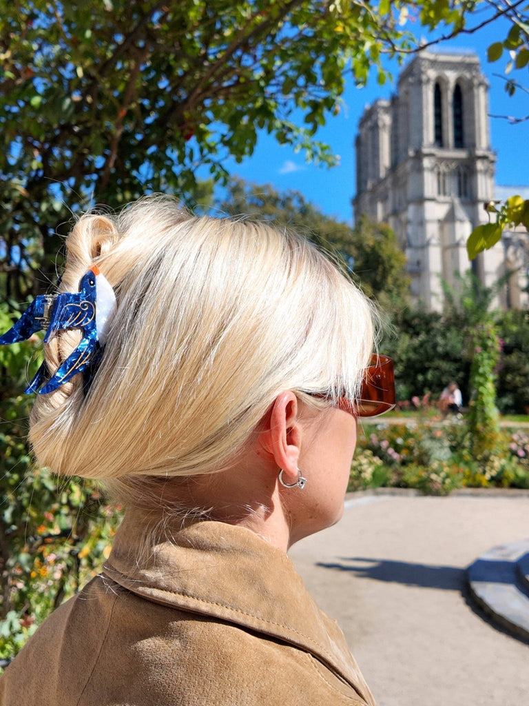 Hand - painted Swallow Hair Claw - Harmony