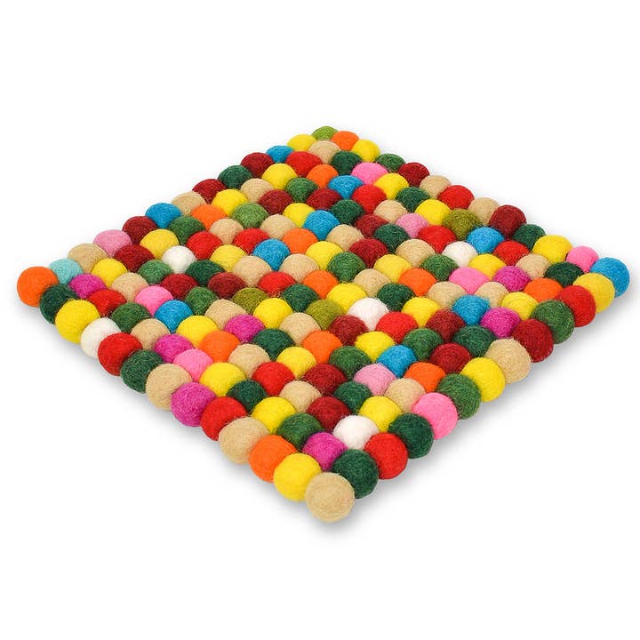 Wool Felt Ball Trivets - Harmony