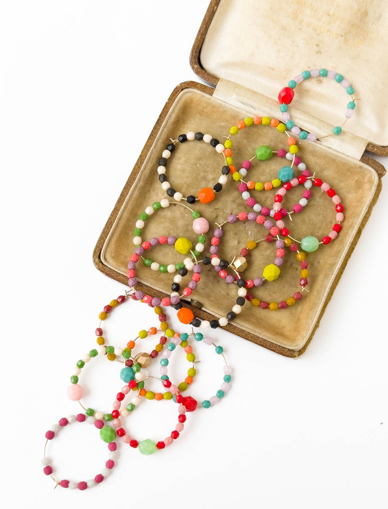 Colorful Gold Filled Hoops with Beads - Harmony