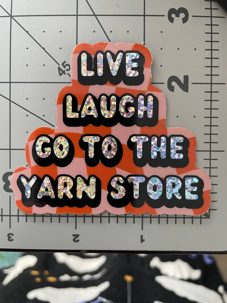 Glitter Vinyl Sticker - Yarn Store LYS Knitting Crochet - Harmony