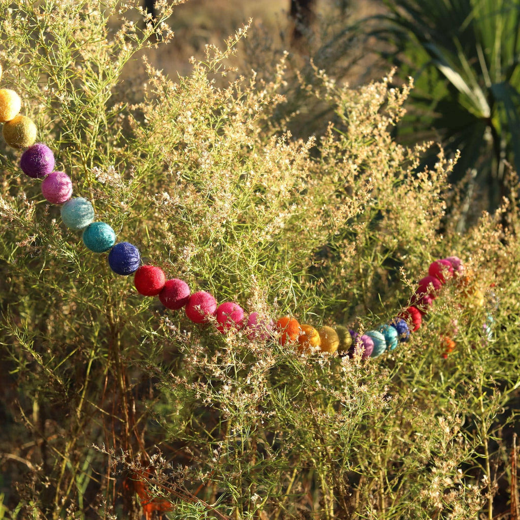 6' Felt Rainbow Pompom Ball Garland - Harmony