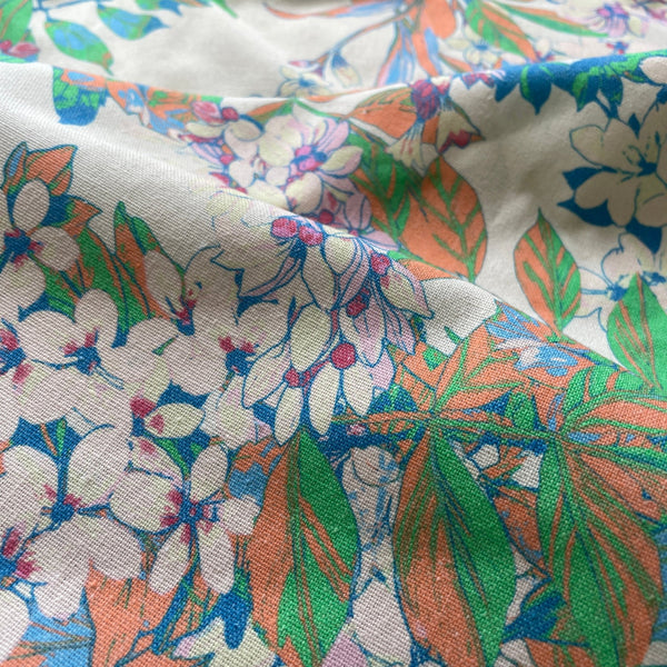 Pastel Blooms Printed Linen - Harmony