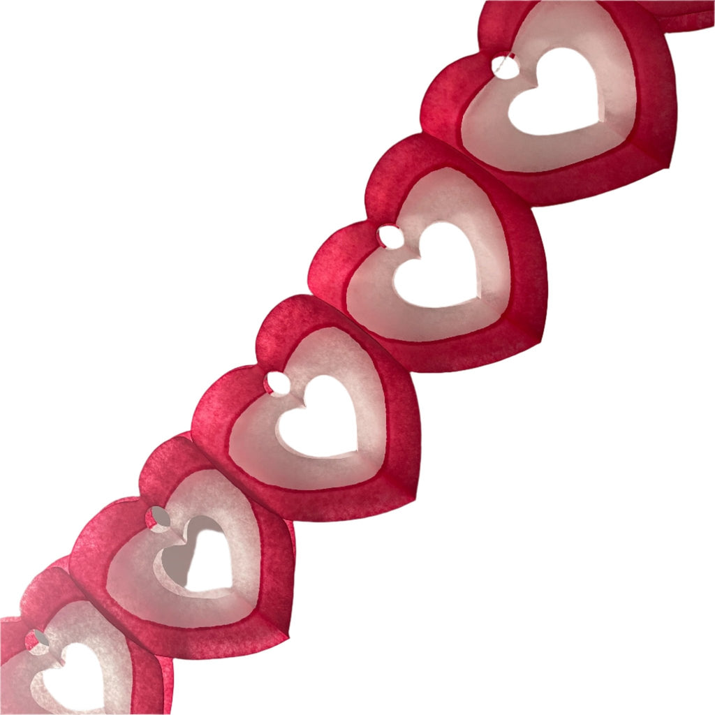 Tissue Heart Garland - Red/Pink - Harmony