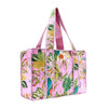 Large Cotton Block Print Tote Bag / Pink Tropical - Harmony