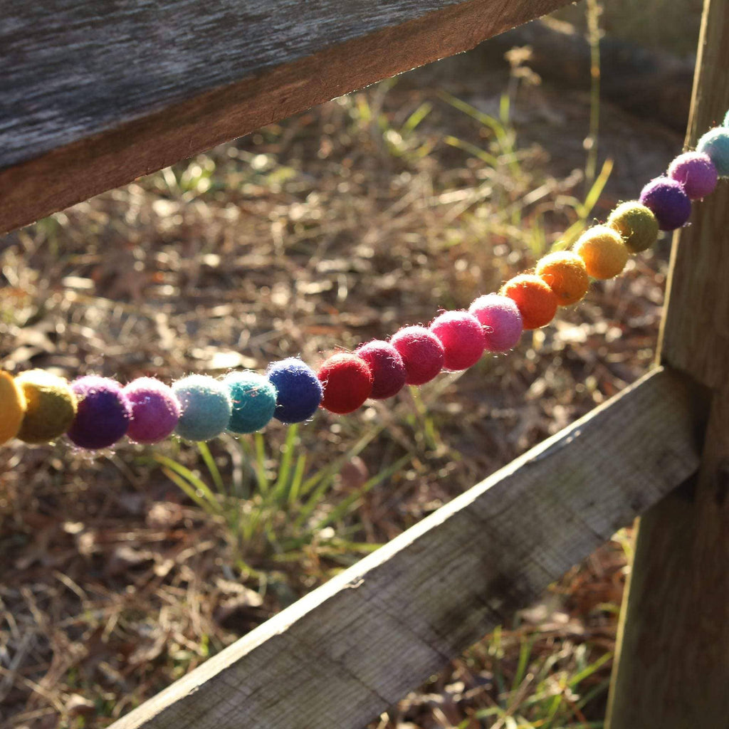 6' Felt Rainbow Pompom Ball Garland - Harmony