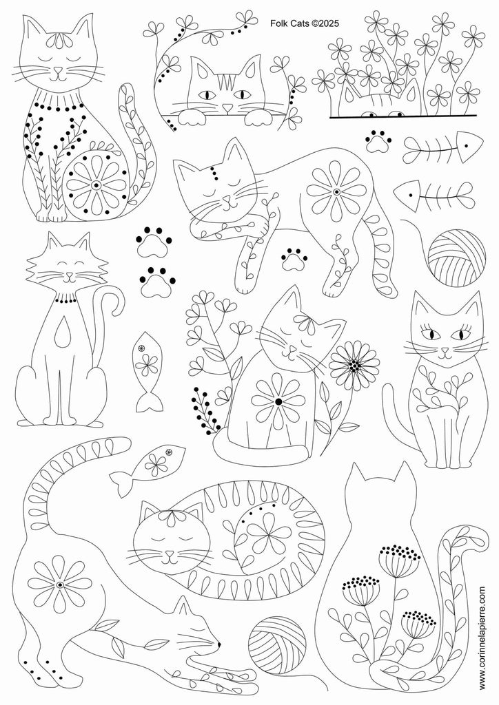 Stick and Stitch Embroidery / Folk Birds - Harmony