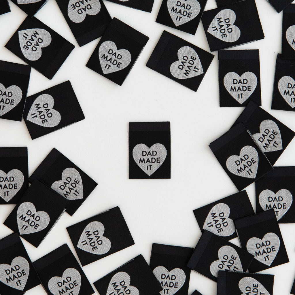 "Dad Made It" Woven Clothing Label Tags - Harmony