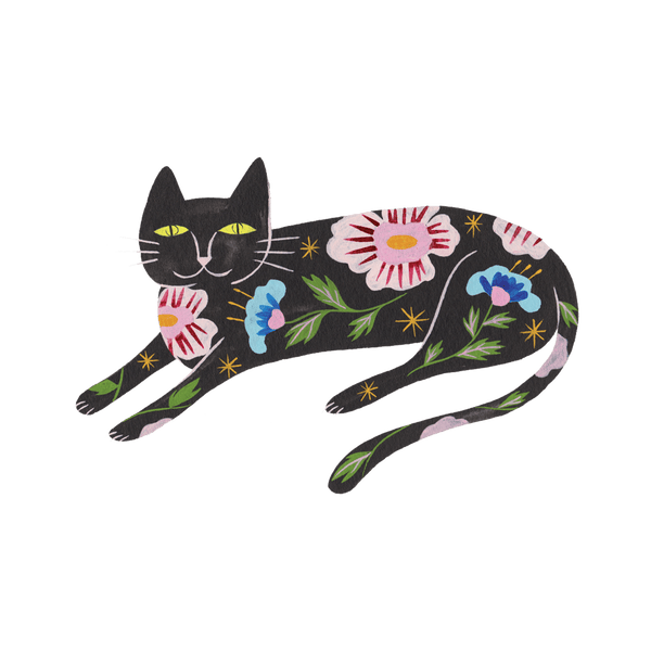 Flower Cat Tattoo Pair - Harmony