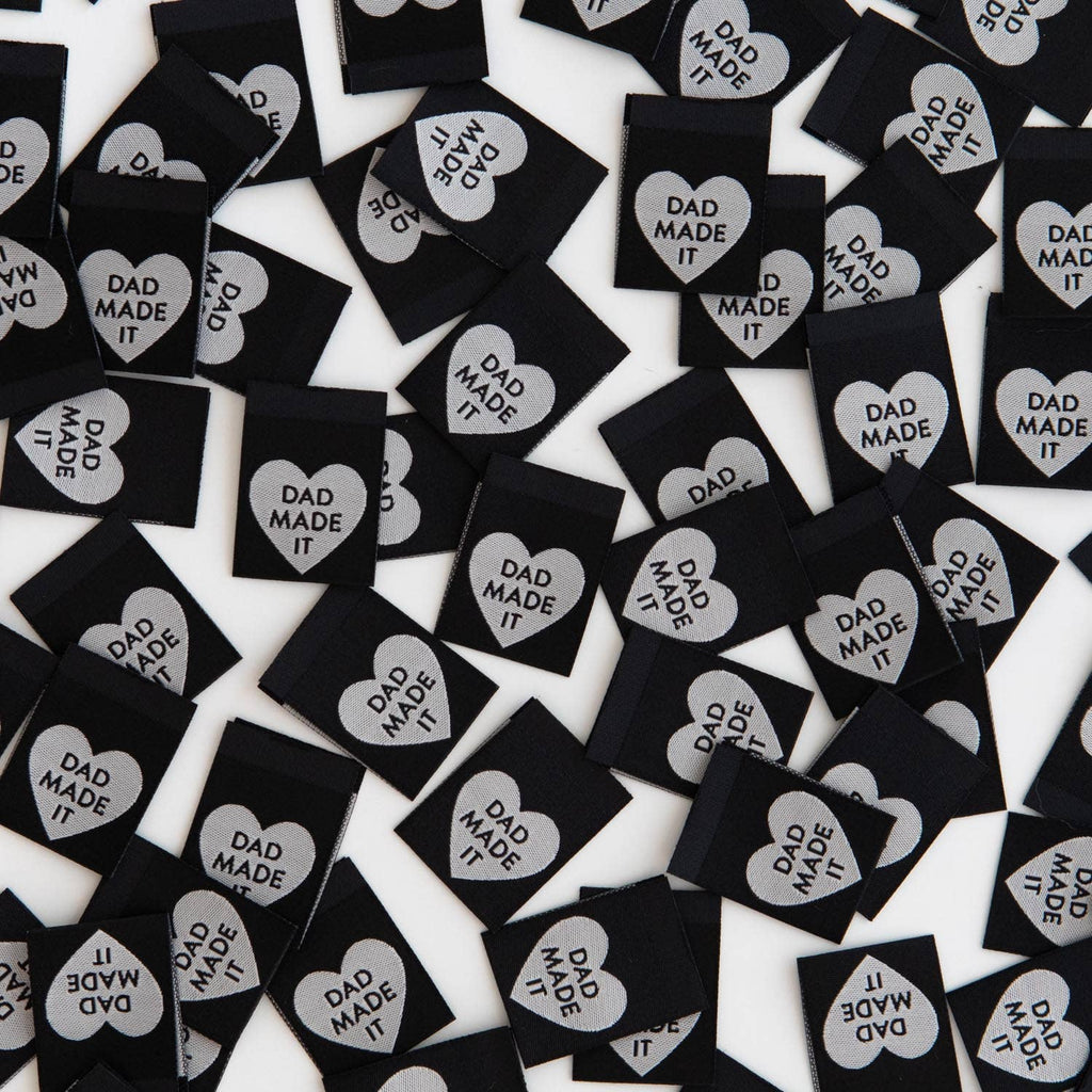 "Dad Made It" Woven Clothing Label Tags - Harmony