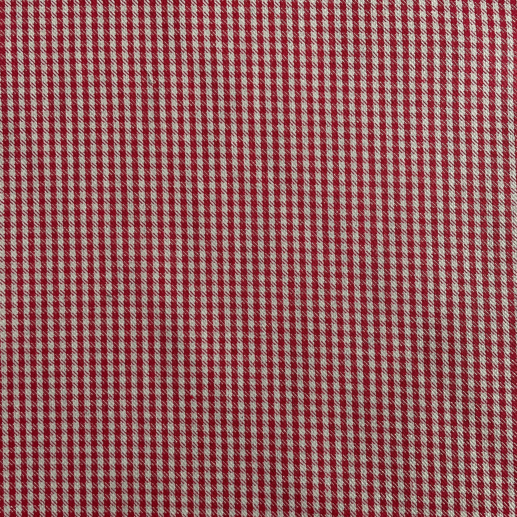 Red & White Houndstooth Denim Twill - Harmony