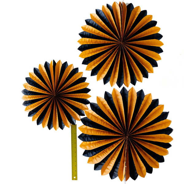 Vintage Halloween Black and Orange Oversized Tissue Fans - Harmony