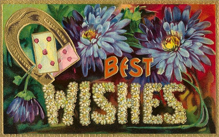 Vintage Postcard / Best Wishes - Harmony