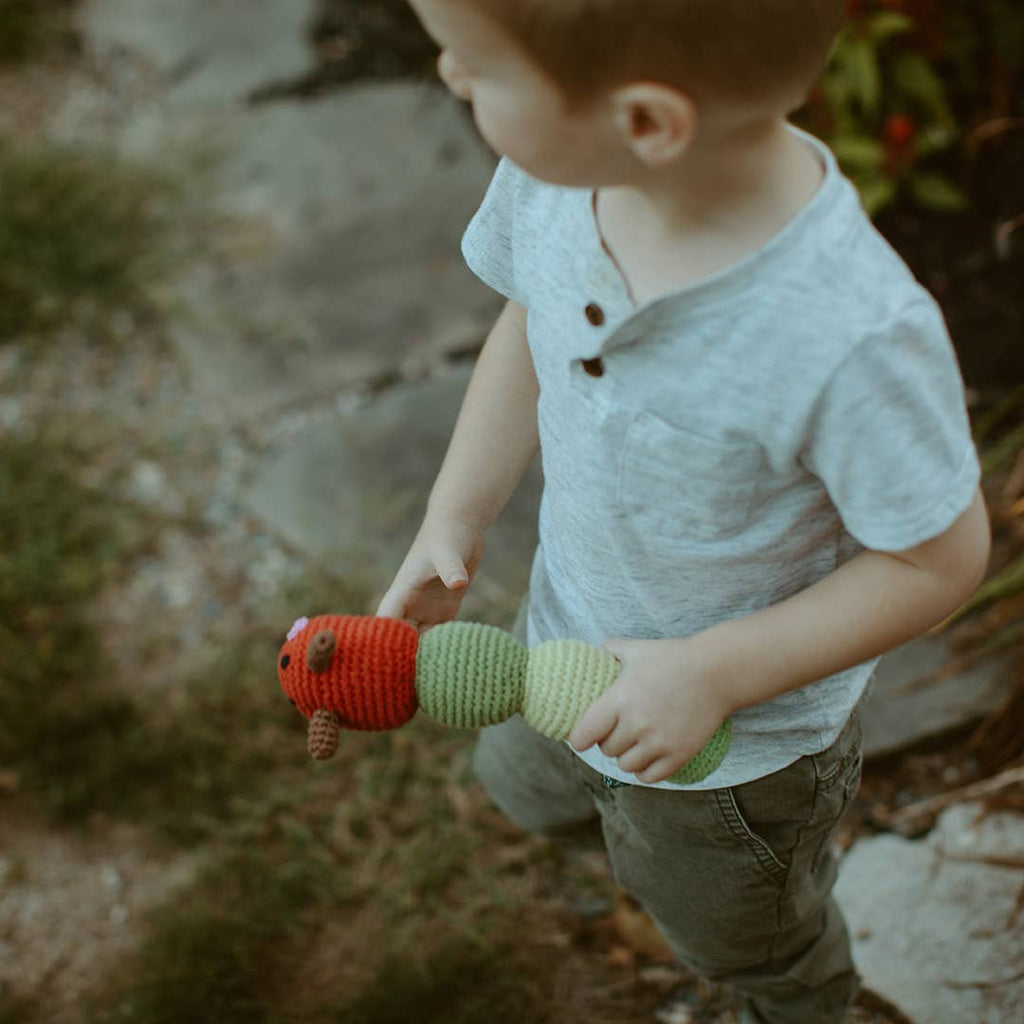 Garden Toy Bug - Red Caterpillar Rattle - Harmony