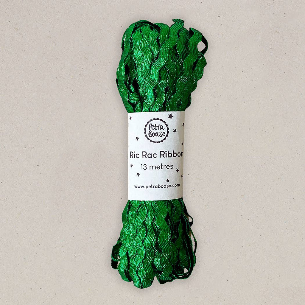 Metallic Ric Rac Ribbon 15 yards / Emerald Green - Harmony