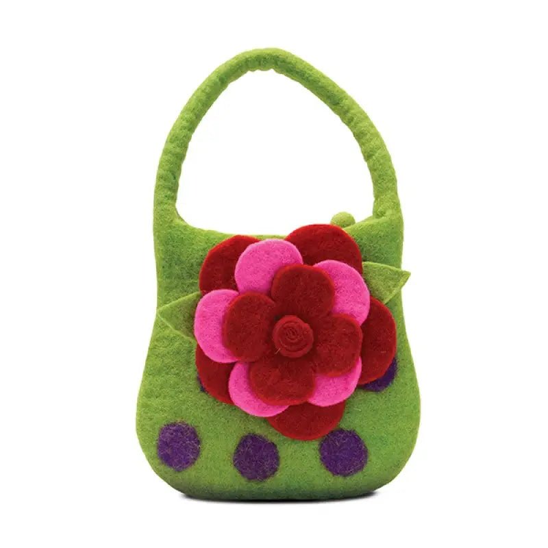 Polkadots and Flowers Wool Handbag - Harmony
