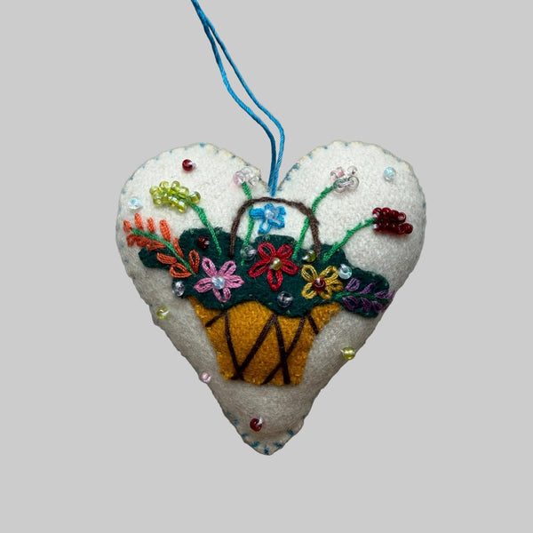Heart with Flower Basket Ornament - Harmony